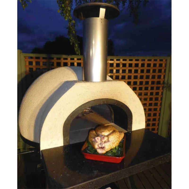 WPPO DIY Wood Fired Oven, Stainless Steel Flue, Black Door (WDIY-AD70)