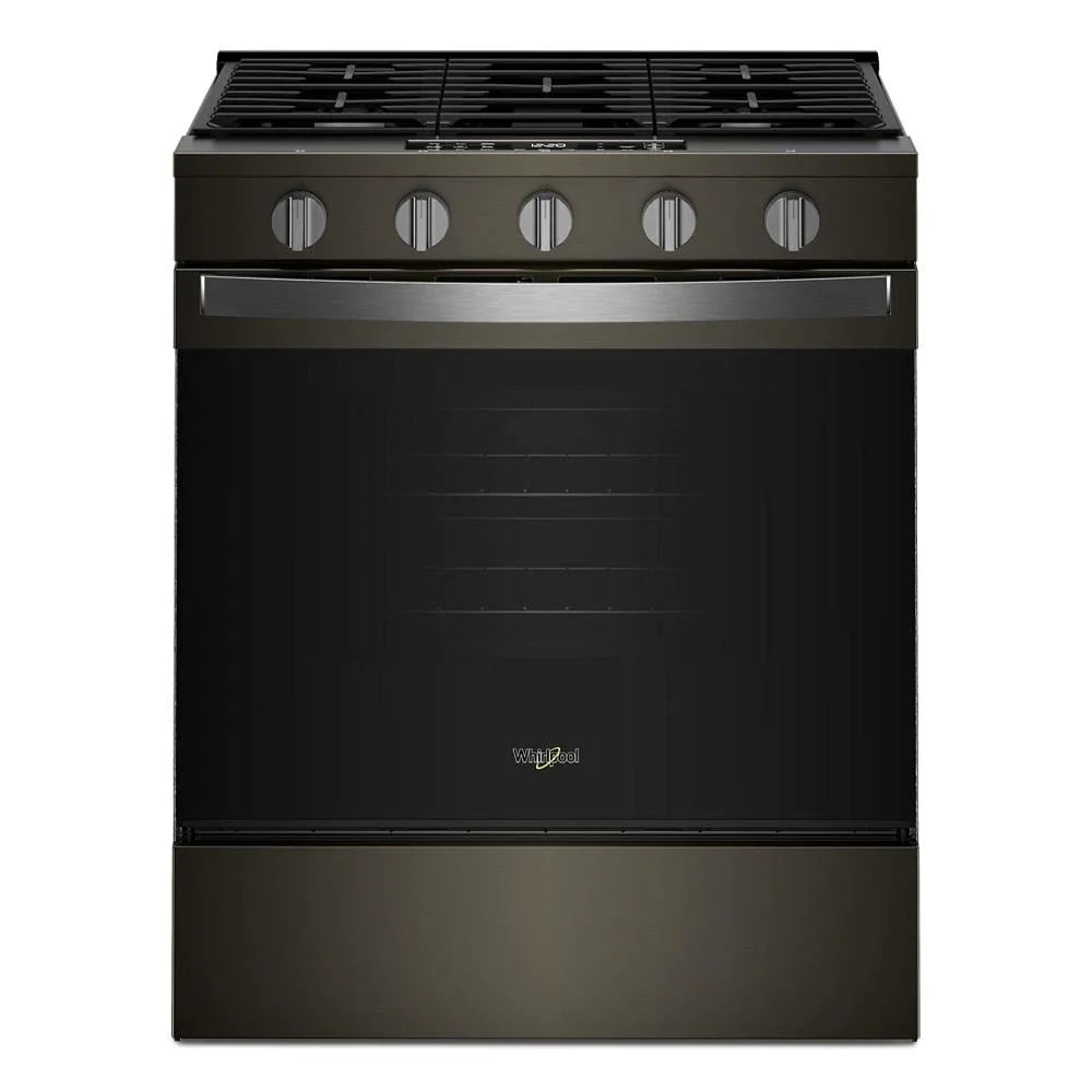 Whirlpool WSGS5030SV 30-inch Gas Smart Range with Air Cooking Technology Black Stainless