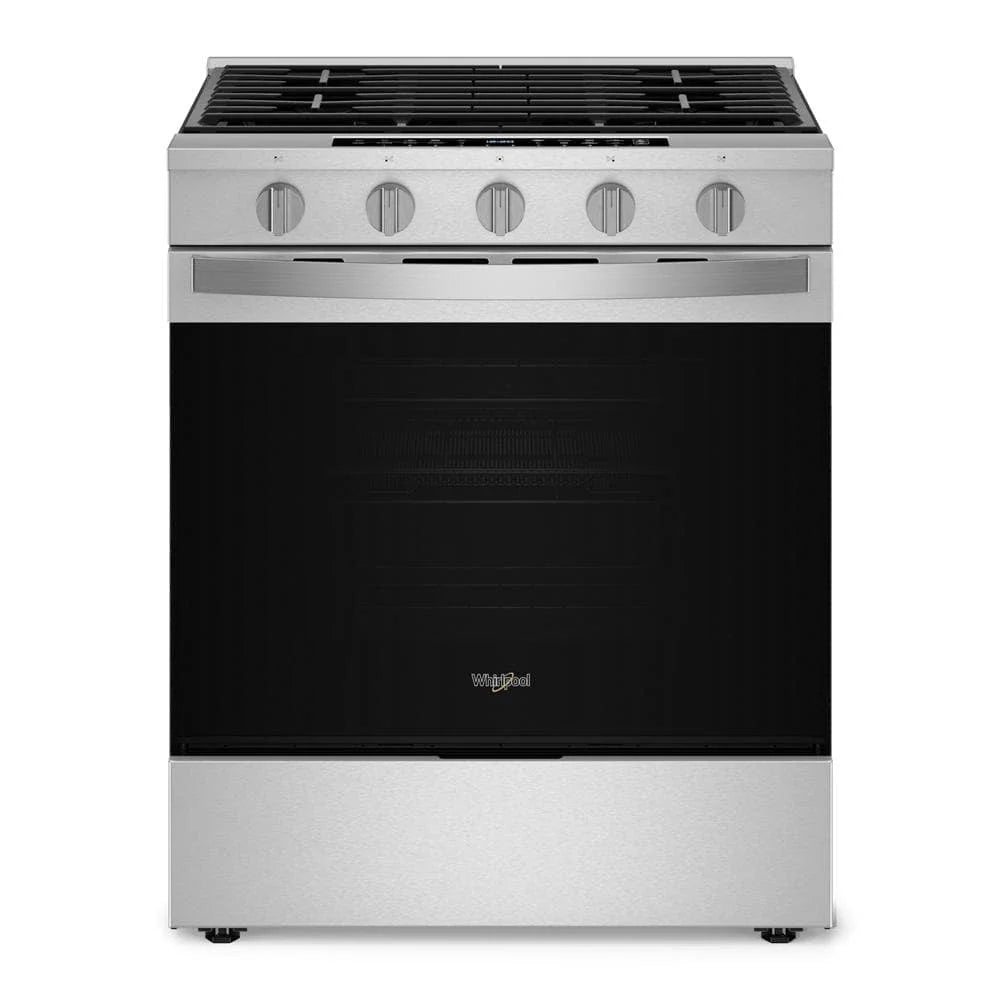 Whirlpool WSGS7530RZ 30-inch Smart Slide In Gas Range with Air Cooking Technology, No Preheat Air Fry, Steam/Self Clean and High Speed Preheat Fingerprint Resistant Stainless Steel