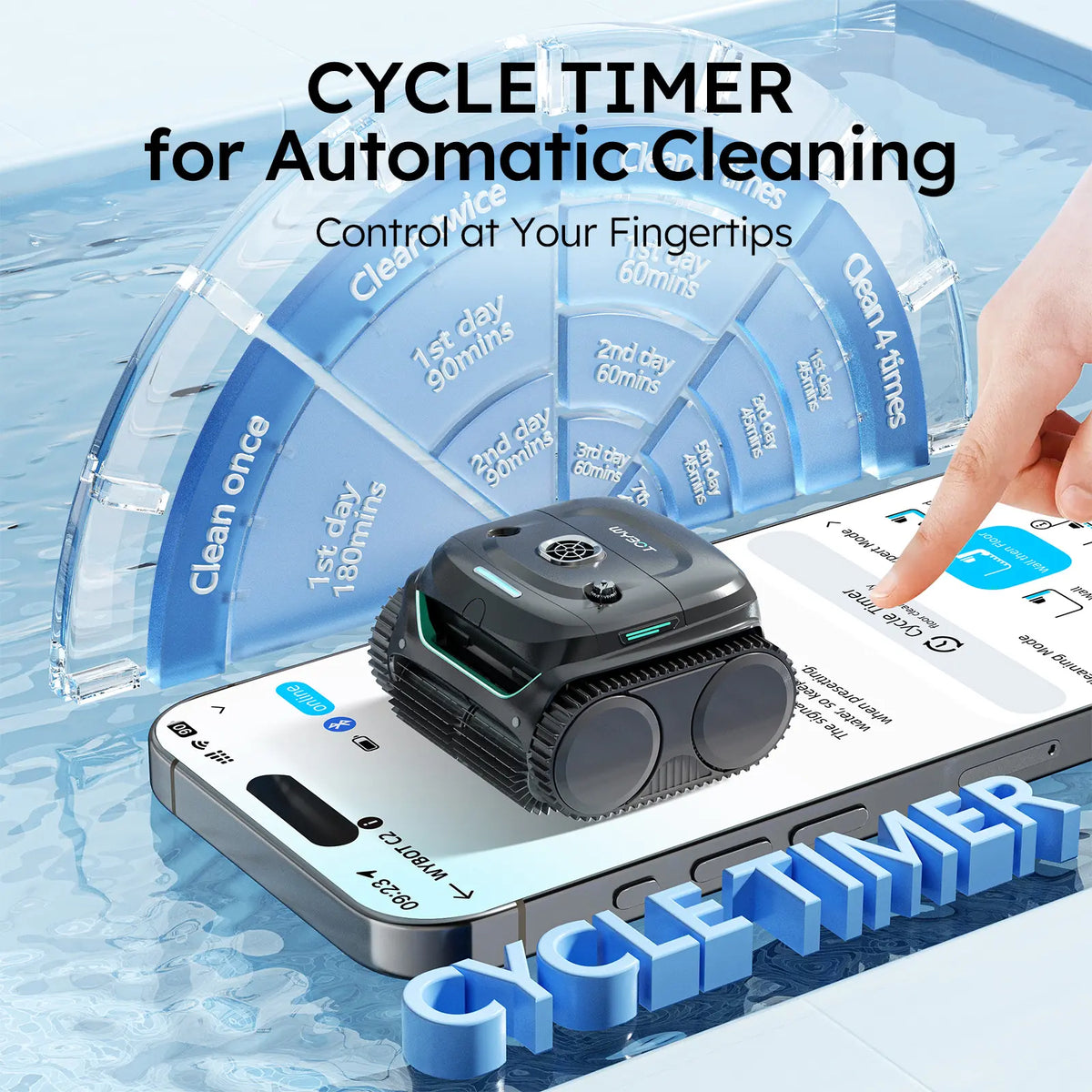 WYBOT C2 Robotic Pool Cleaner - app control 6