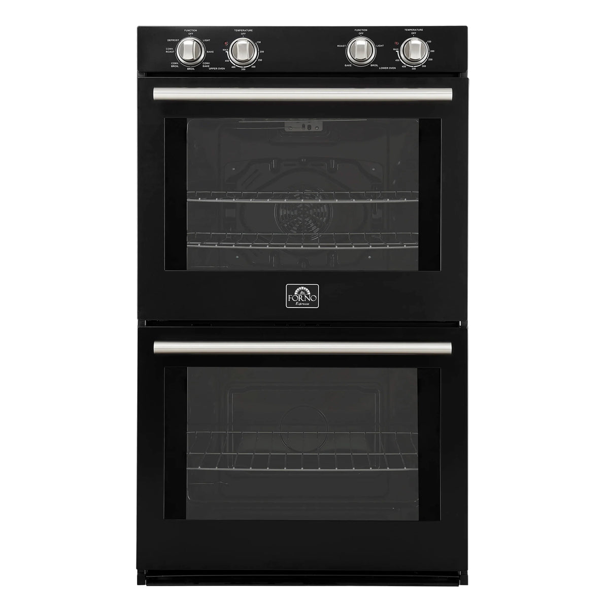 Forno 2-Piece Appliance Package - 30-Inch Vomero Double Wall Oven & 30-Inch Microwave Oven in Black with Stainless Steel Trim