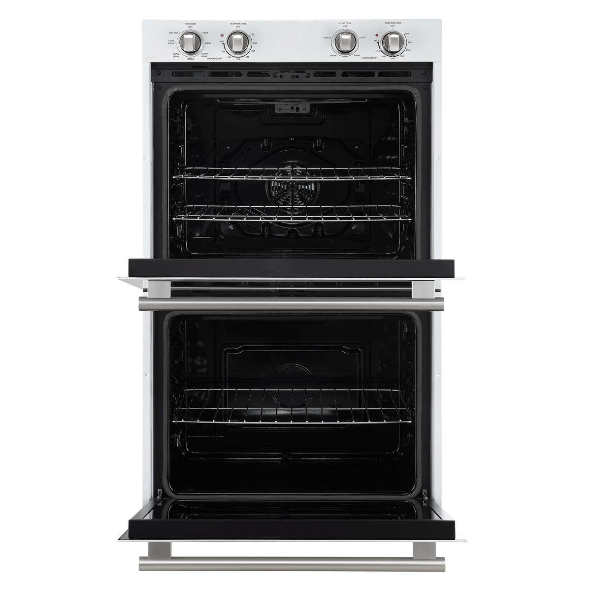 Forno Vomero 30-Inch Built-In Double Wall Oven, 10 Cu. Ft., White with Stainless Steel Handle (FBOEL1324-30WHT)