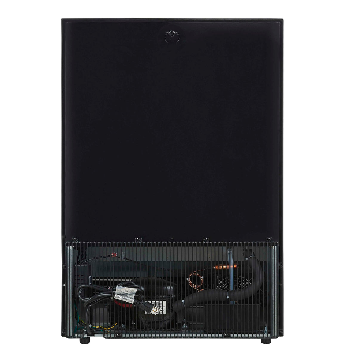 Forno Frescolino 24-Inch Beverage Cooler, 188 Can Capacity, Triple Glass Door, LED Lighting, Black with Antique Brass Handle (FWCDR6665-24BLK)
