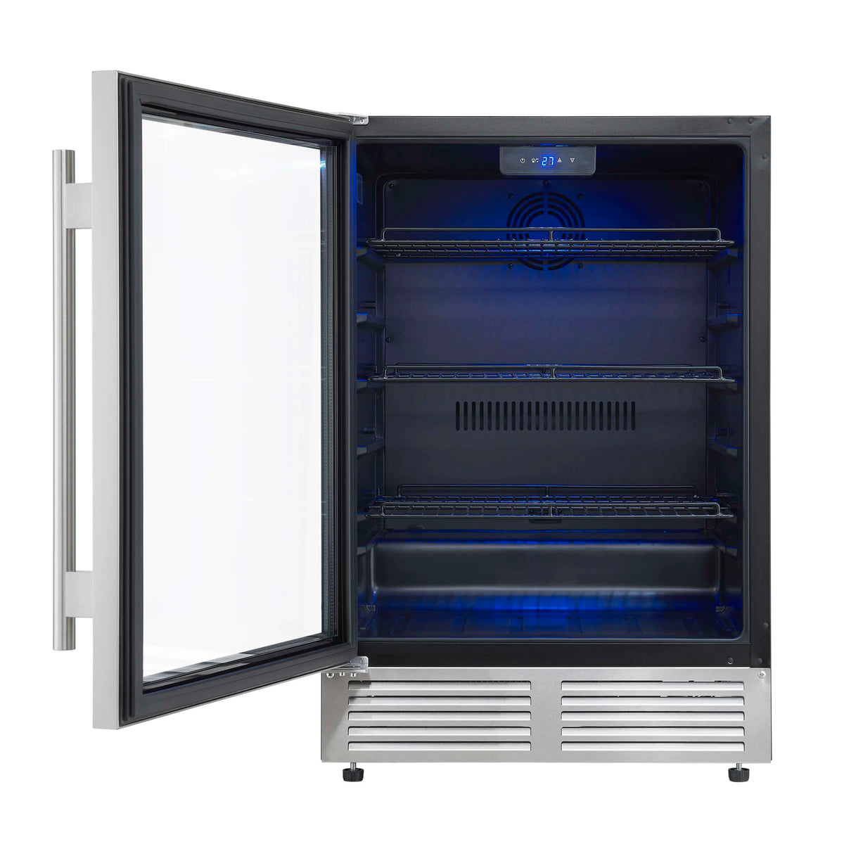Forno Frescolino 24-Inch Built-In Beverage Cooler, 188 Can Capacity, Triple Glass Door, LED Lighting, Stainless Steel (FWCDR6665-24S)