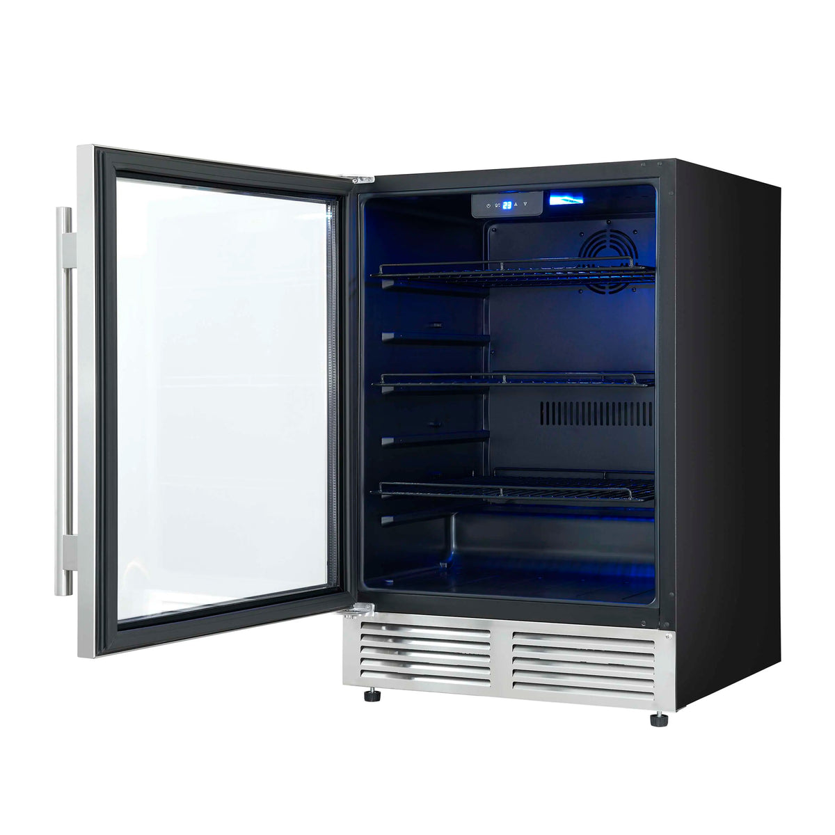 Forno Frescolino 24-Inch Built-In Beverage Cooler, 188 Can Capacity, Triple Glass Door, LED Lighting, Stainless Steel (FWCDR6665-24S)