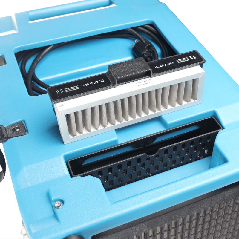 XPOWER LGR commercial dehumidifier XD-125Li - top view with filter