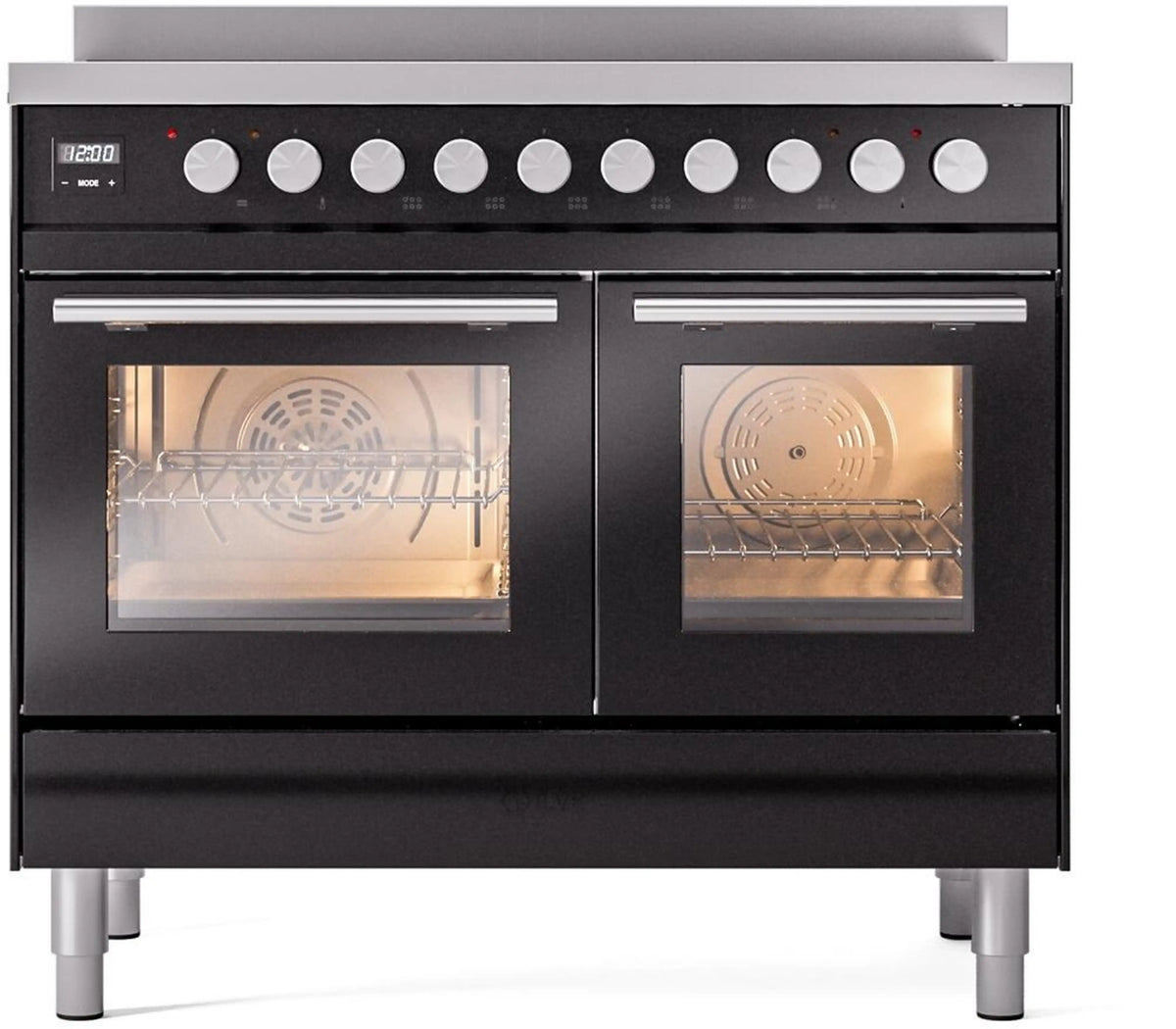 ILVE Professional Plus II 40-Inch Induction Range, Glossy Black (UPDI406WMPBK)
