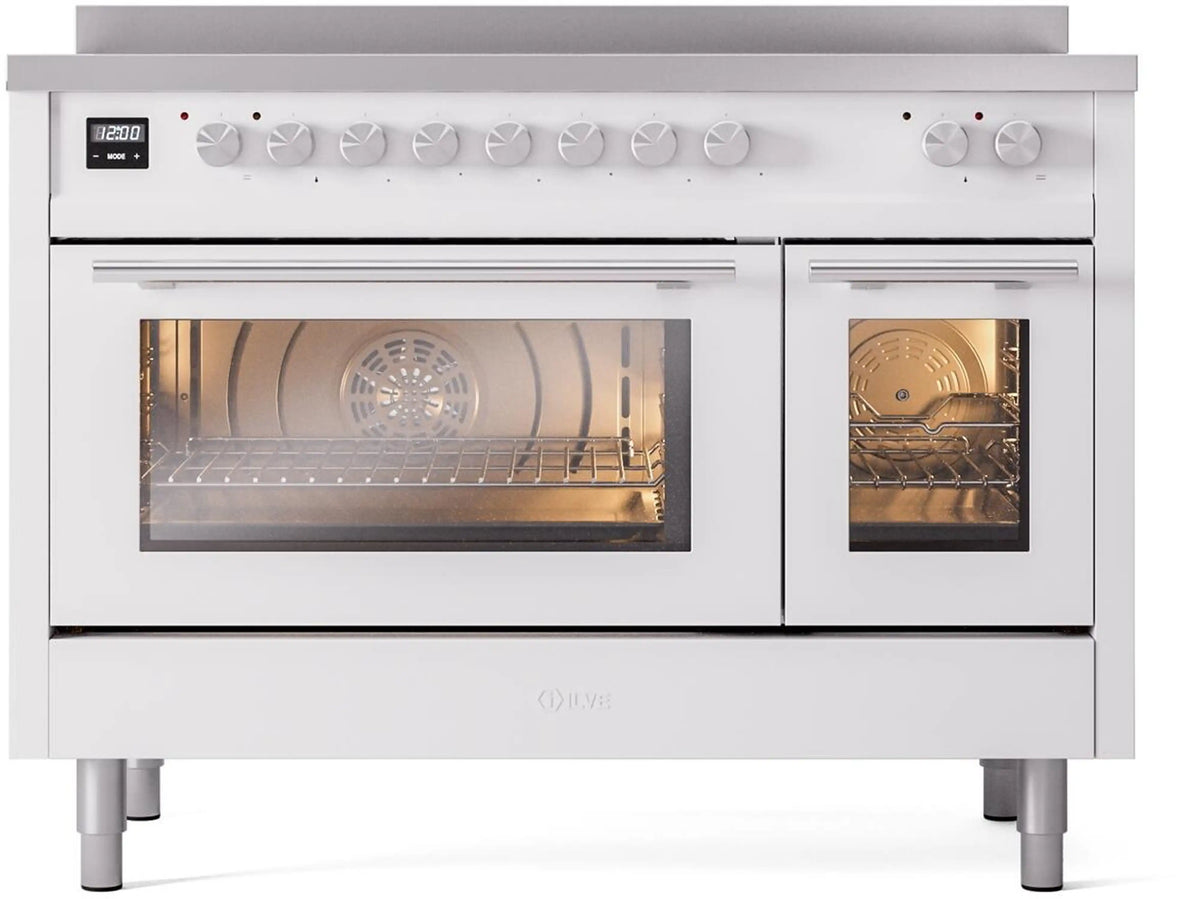 ILVE Professional Plus II 48-Inch Induction Range, White (UPI486WMPWH)