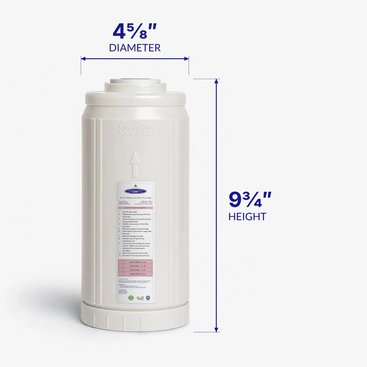 Crystal Quest Arsenic Removal Replacement Filter Cartridge, 0.5 to 6 GPM