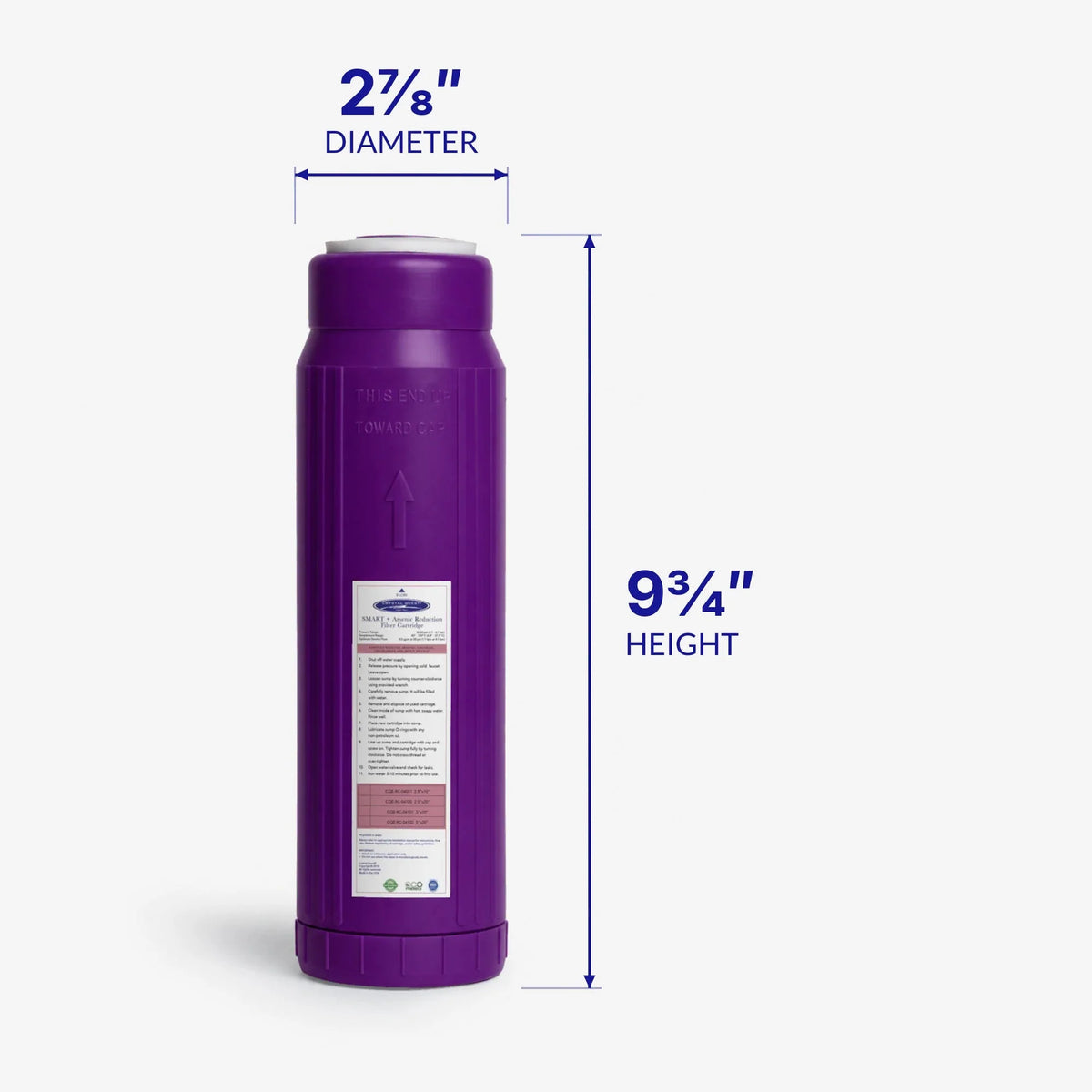 Crystal Quest Arsenic Removal + SMART Replacement Filter Cartridge, 0.5 to 6 GPM