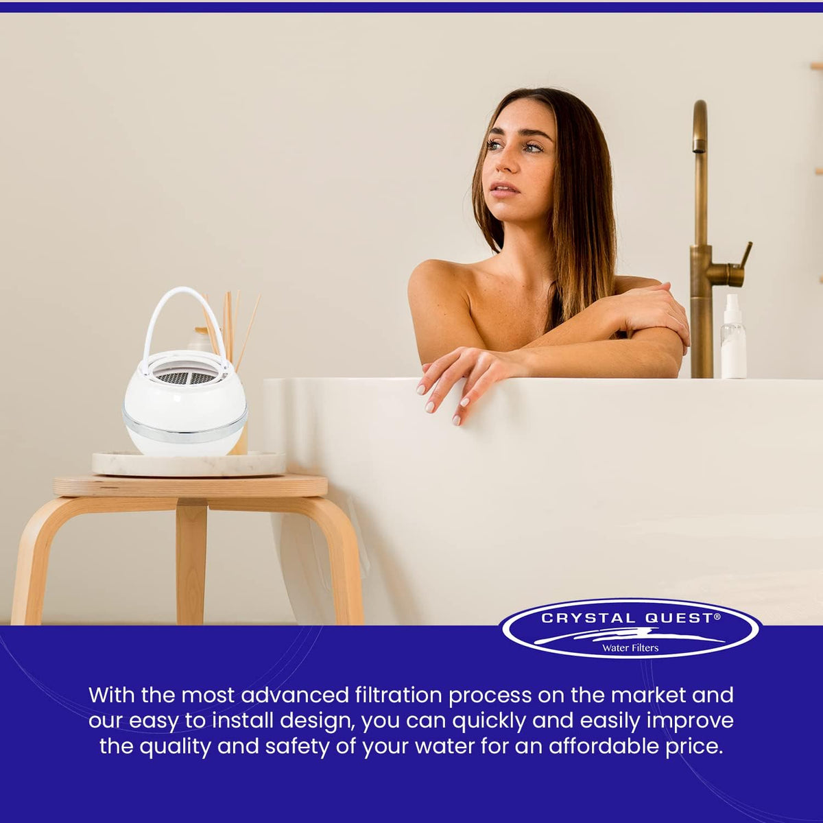 Crystal Quest Bath Ball Tub Faucet Filter, 4-5 GPM, 2,000-2,500 Gallon Cartridge