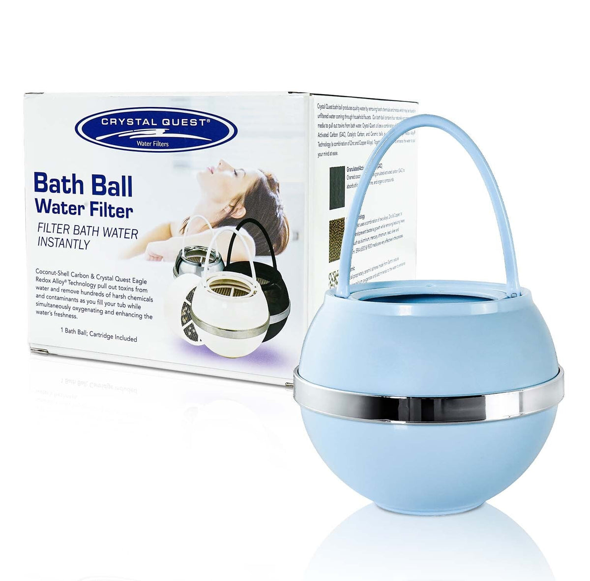 Crystal Quest Bath Ball Tub Faucet Filter, 4-5 GPM, 2,000-2,500 Gallon Cartridge