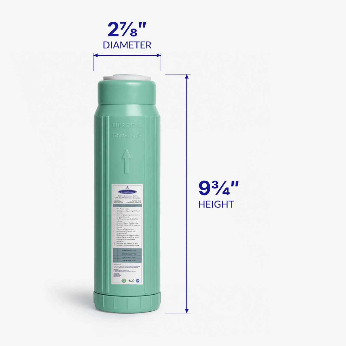 Crystal Quest Calcite & Coconut Shell GAC Replacement Filter Cartridge, 0.5 to 6 GPM