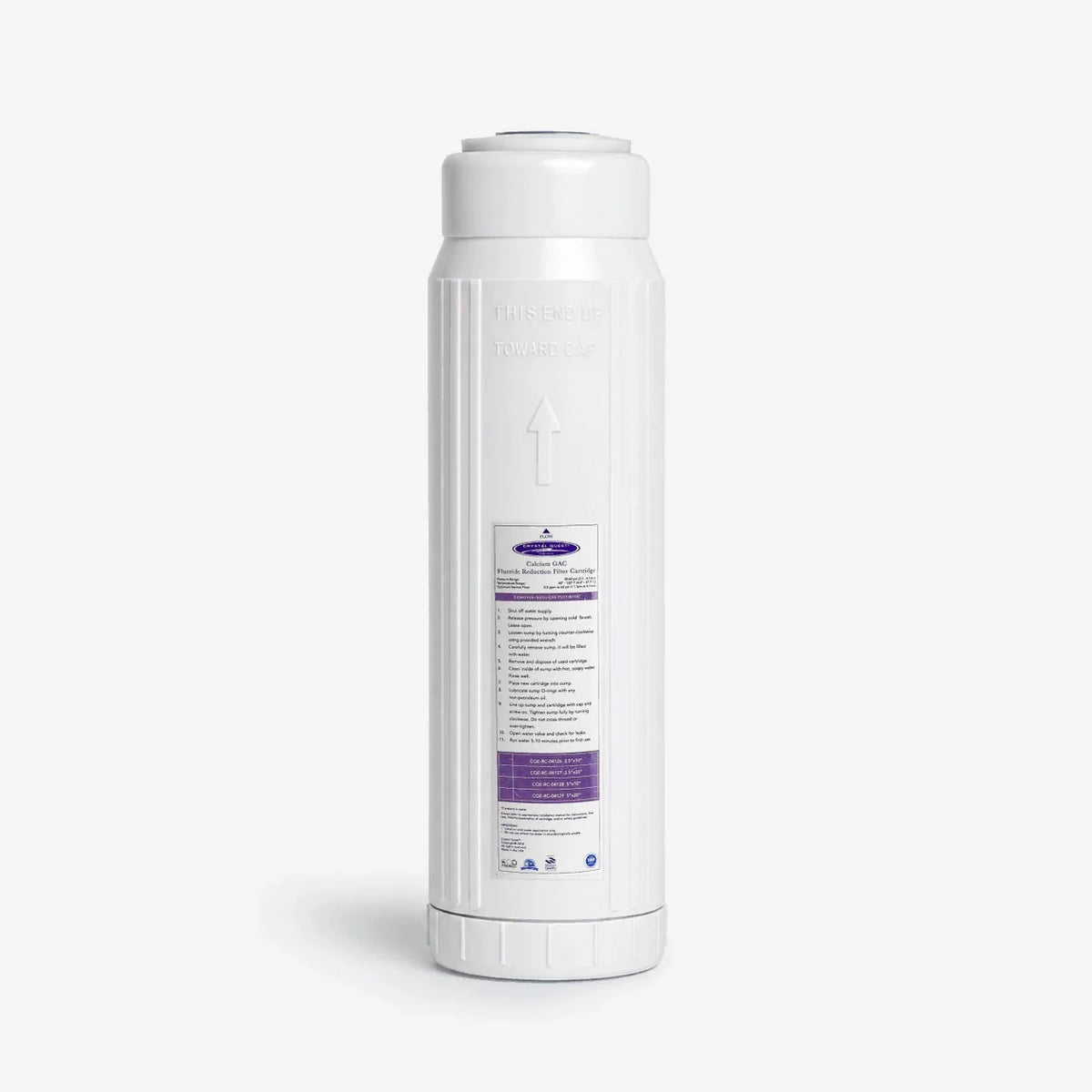 Crystal Quest Calcium GAC Fluoride Reduction Filter Cartridge, Bone Char Media