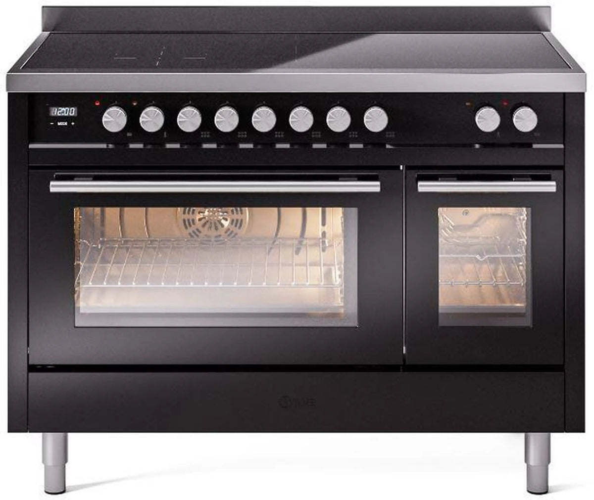 ILVE Professional Plus II 48-Inch Induction Range, Glossy Black (UPI486WMPBK)