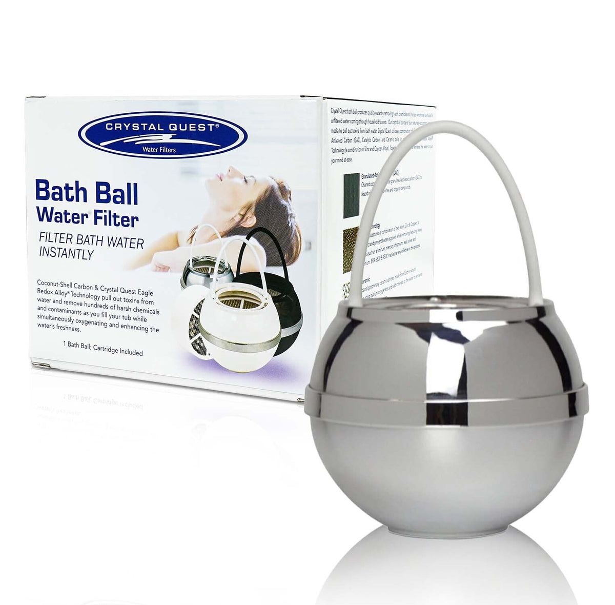 Crystal Quest Bath Ball Tub Faucet Filter, 4-5 GPM, 2,000-2,500 Gallon Cartridge