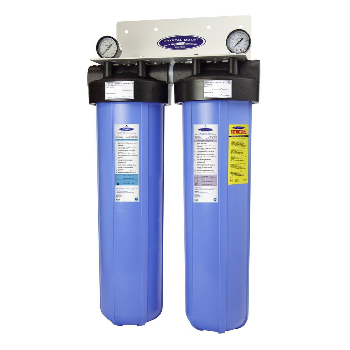 Crystal Quest Big Blue Whole House Water Filter, Iron, Manganese & Hydrogen Sulfide Removal, 4-6 GPM