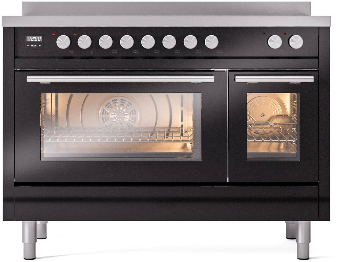 ILVE Professional Plus II 48-Inch Induction Range, Glossy Black (UPI486WMPBK)