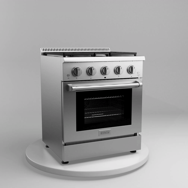 Empava 30-Inch Slide-In Natural Gas Range, 4 Burners, 4.2 Cu. Ft. Single Oven (EMPV-30GR03)
