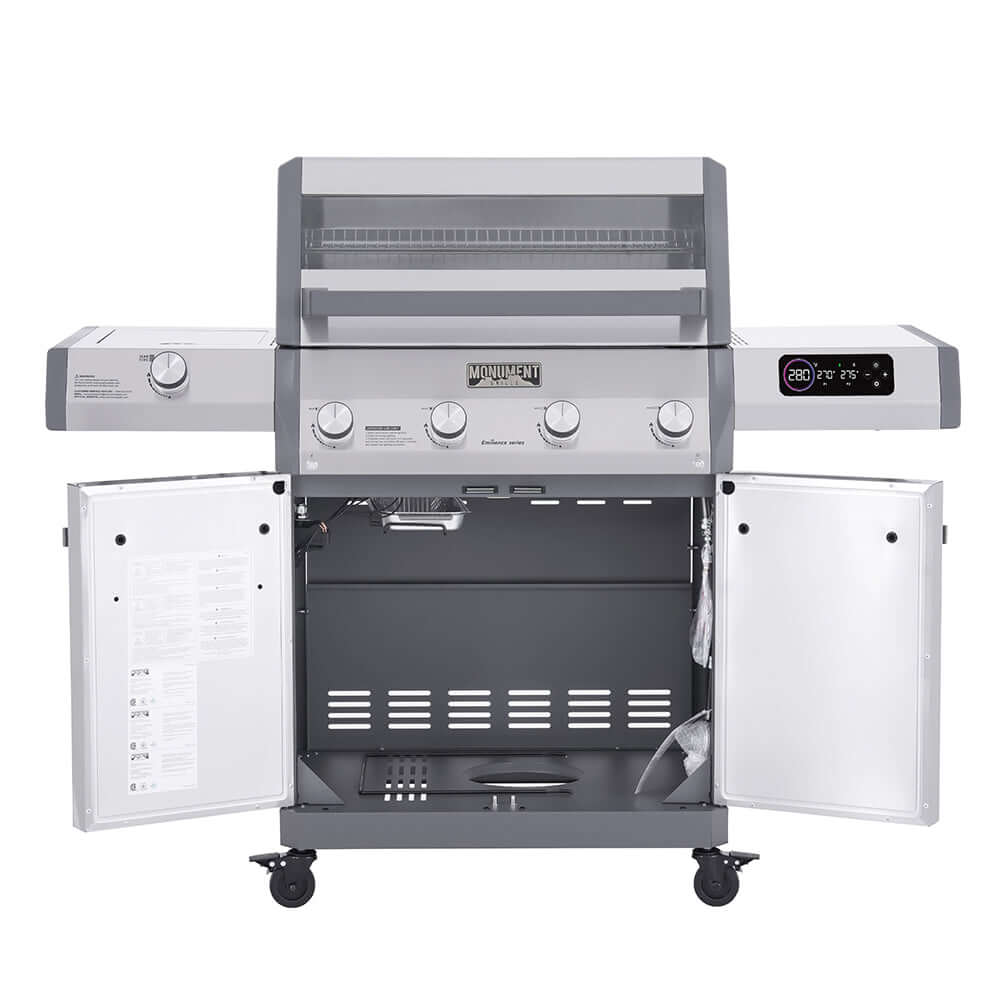 Monument Grills Eminence 405 Series Tech Propane Gas Grill, 4 Burners, Stainless Steel