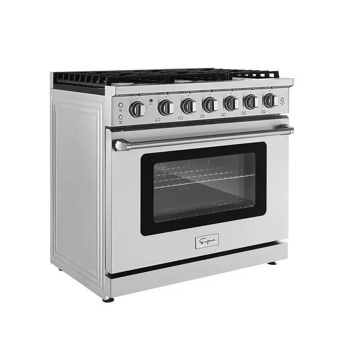 Empava 36-Inch Slide-In Natural Gas Range, 6 Burners, 6 Cu. Ft. Single Oven (EMPV-36GR11)