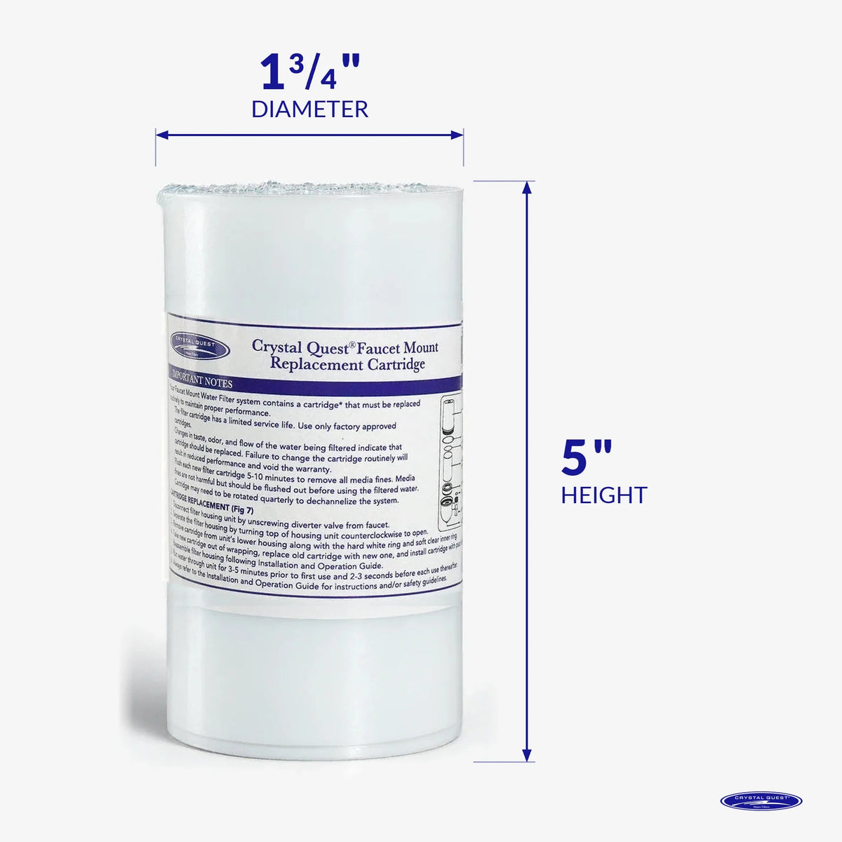 Crystal Quest Faucet Mount Filter Cartridge, 6 Stage Replacement