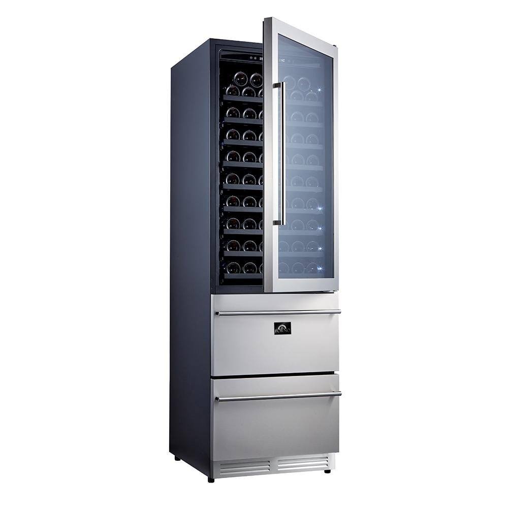 Forno 24-Inch Built-In Compressor Wine Cooler - Dual Zone - 108 Bottles (FWCDR6628-24S)