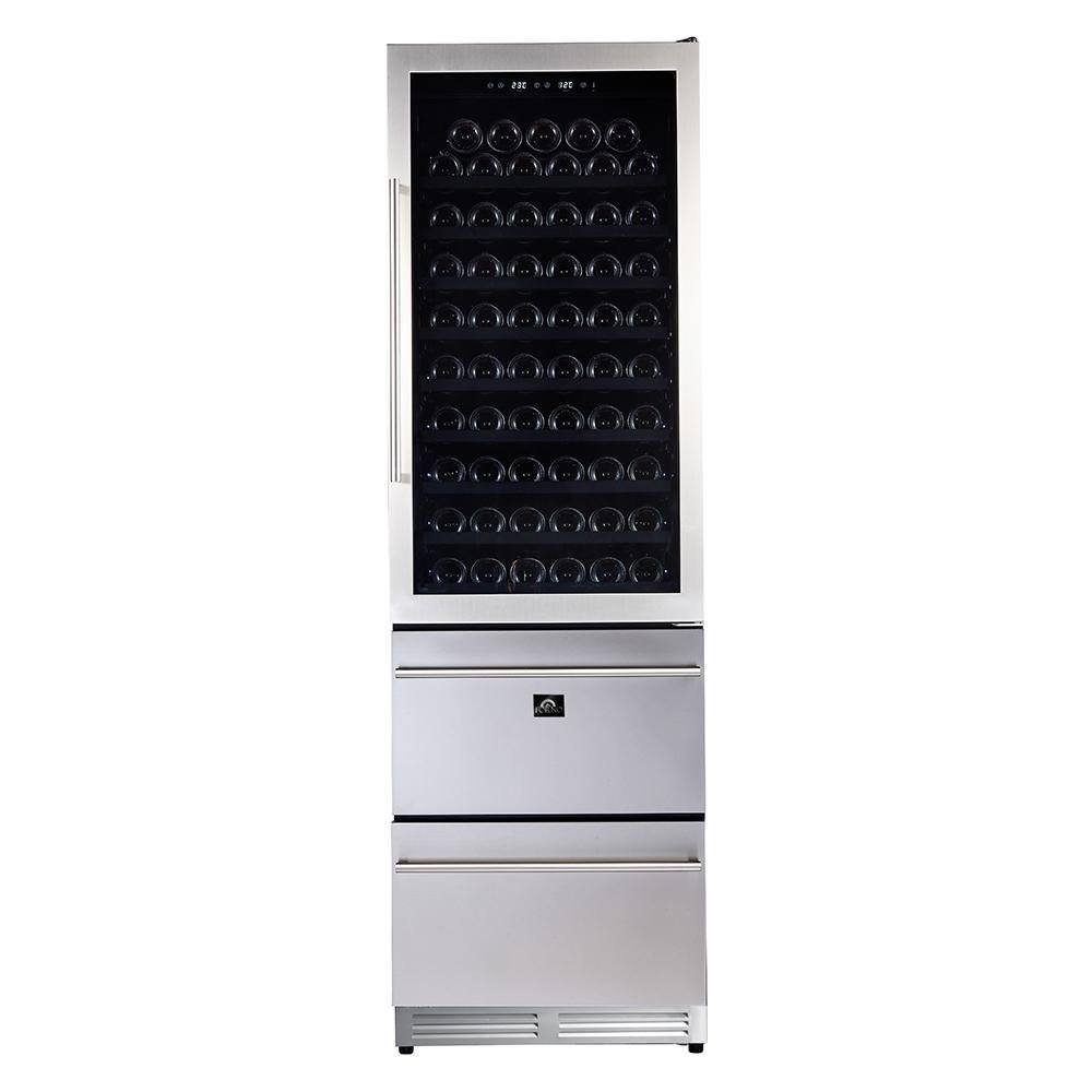 Forno 24-Inch Built-In Compressor Wine Cooler - Dual Zone - 108 Bottles (FWCDR6628-24S)