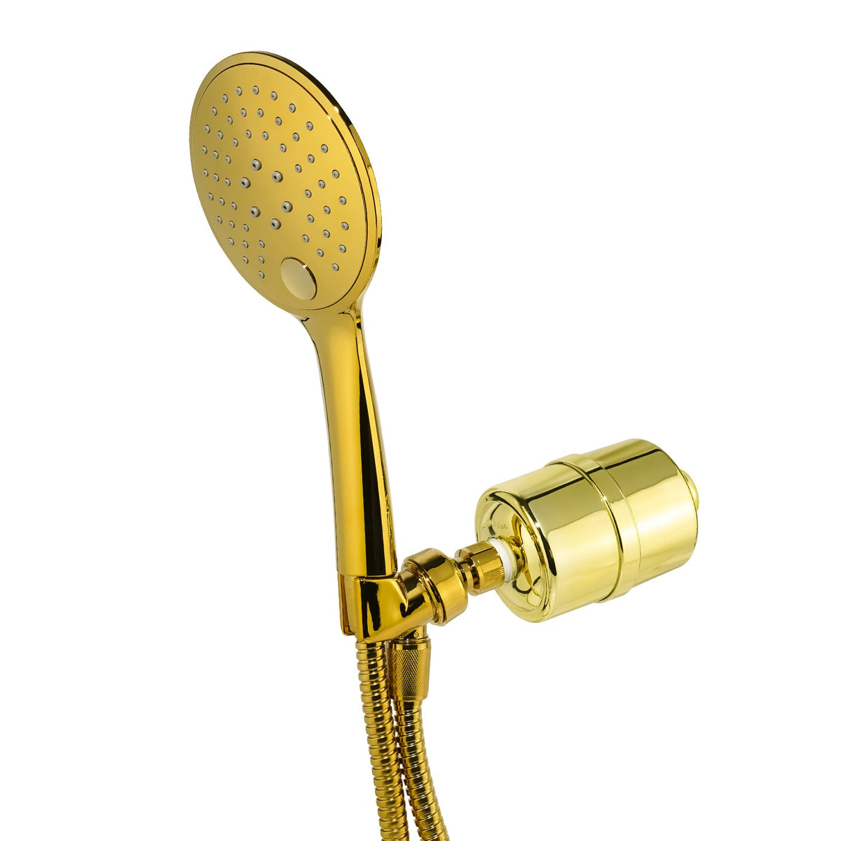 Crystal Quest Handheld Shower Filter, 3-Spray Massage Head, 5.75 ft Hose, 2 GPM
