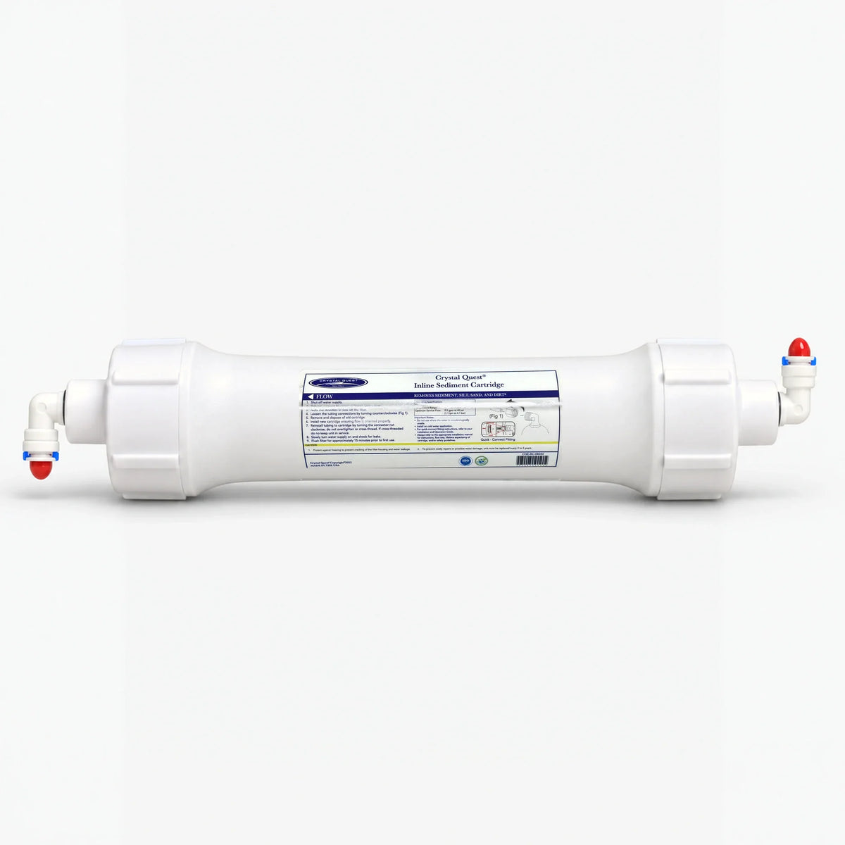 Crystal Quest Inline Sediment Filter Cartridge, 0.5 GPM