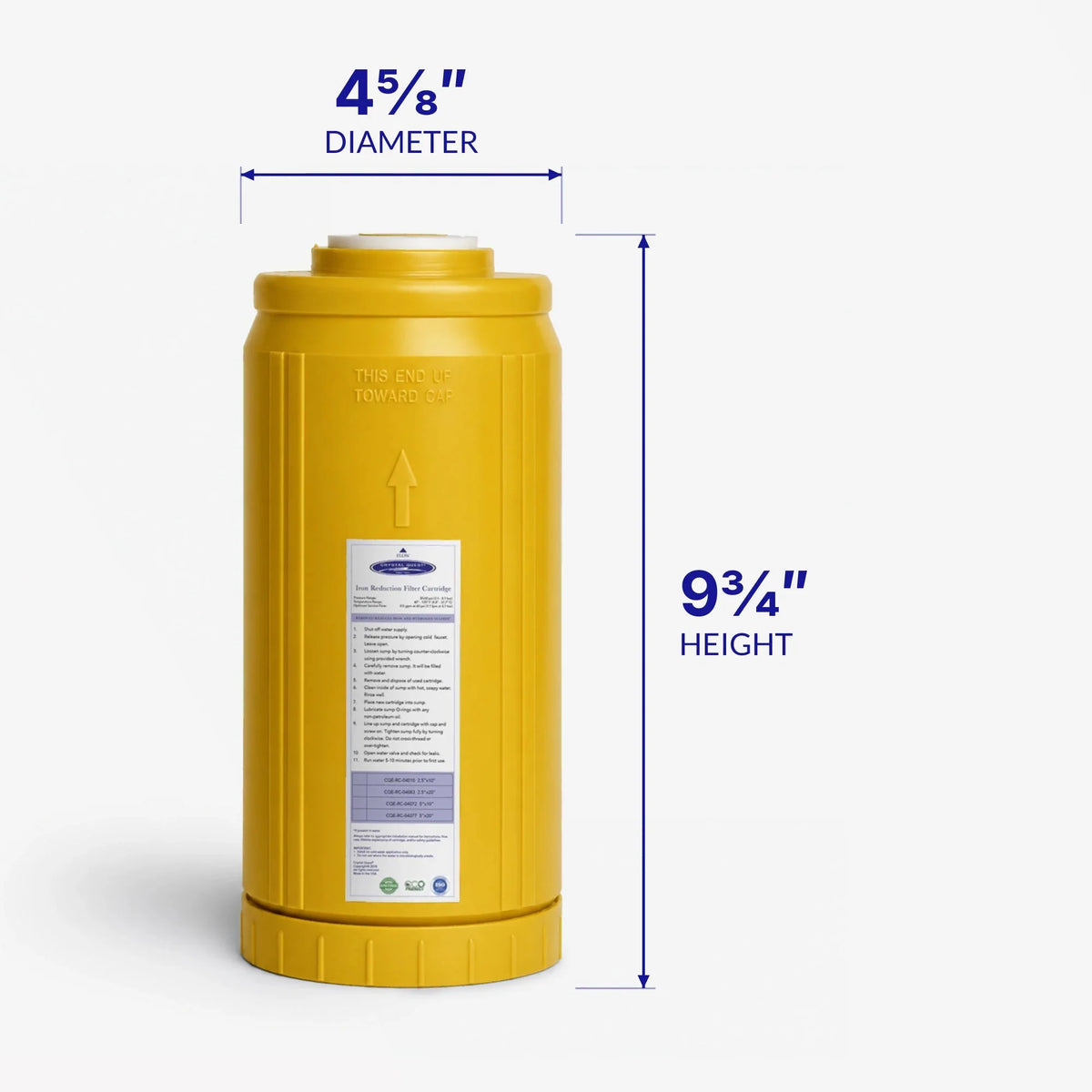 Crystal Quest Iron Filter Replacement Cartridge, MetalX Media, 0.5 to 6 GPM