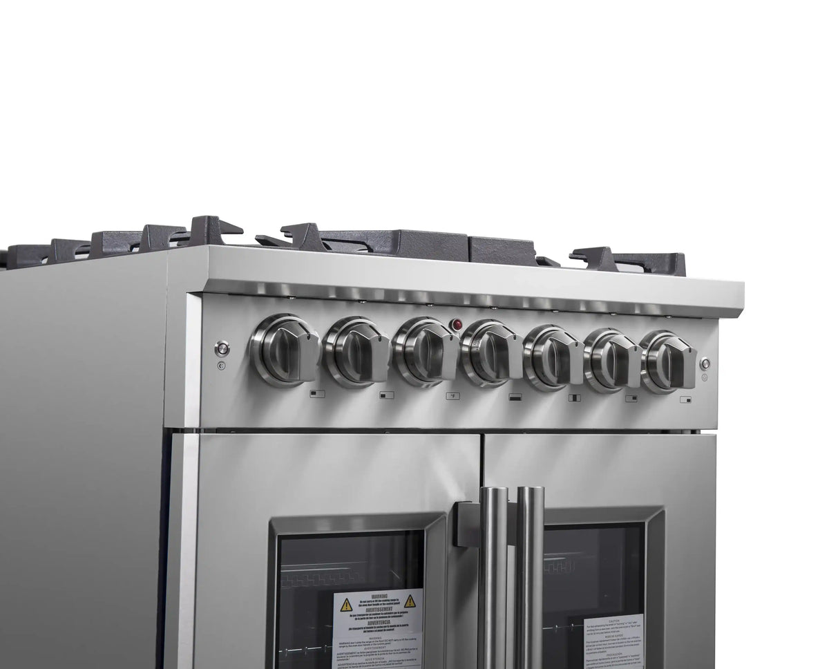 Forno Massimo 30-Inch Freestanding French Door Dual Fuel Range, Stainless Steel (FFSGS6325-30)