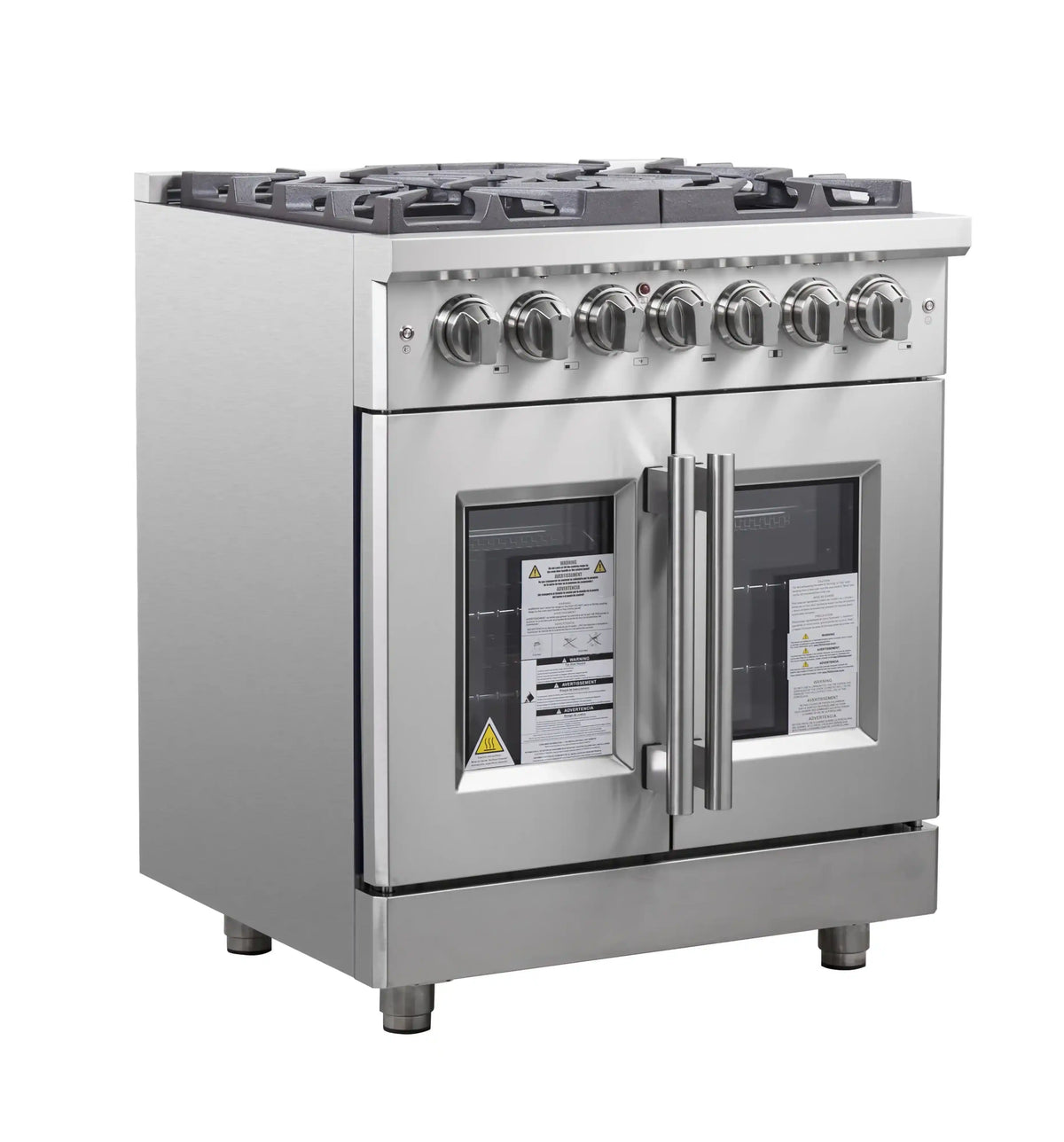 Forno Massimo 30-Inch Freestanding French Door Dual Fuel Range, Stainless Steel (FFSGS6325-30)