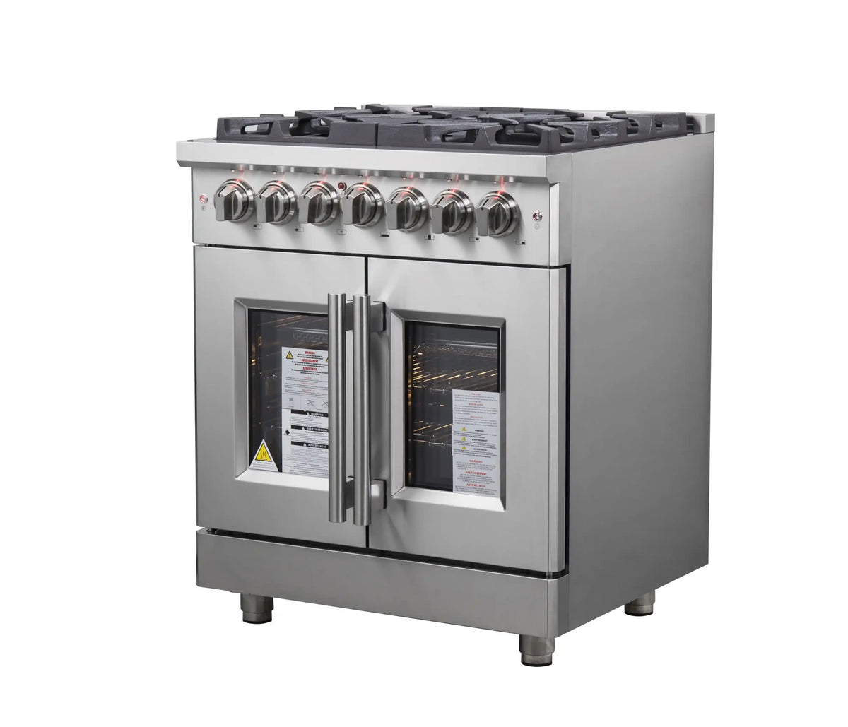 Forno Massimo 30-Inch Freestanding French Door Dual Fuel Range, Stainless Steel (FFSGS6325-30)
