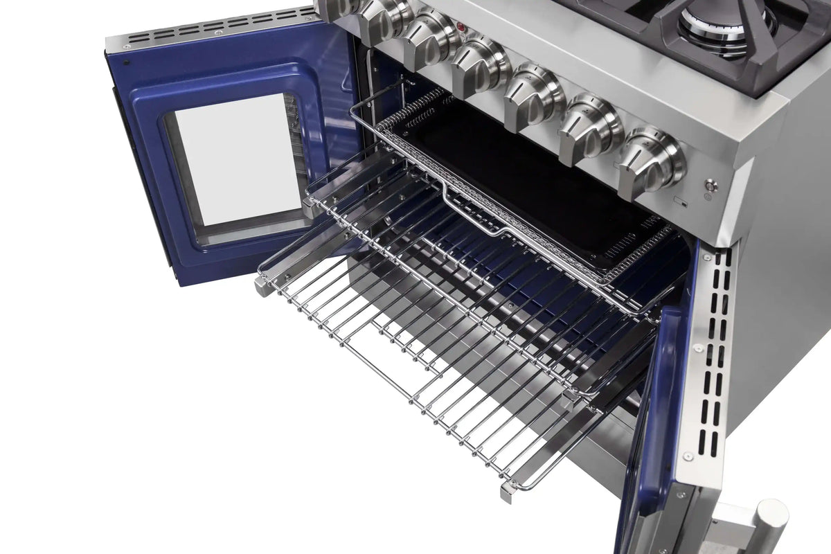 Forno Massimo 30-Inch Freestanding French Door Dual Fuel Range, Stainless Steel (FFSGS6325-30)