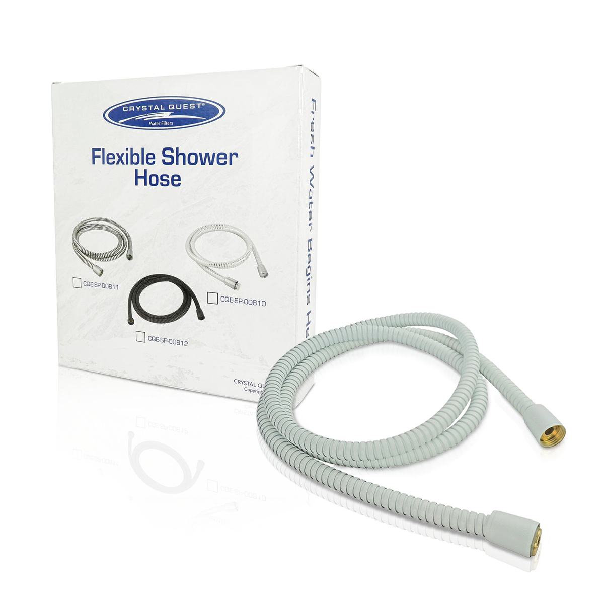 Crystal Quest Metal Shower Hose, Universal 70 in, 1/2" Connection