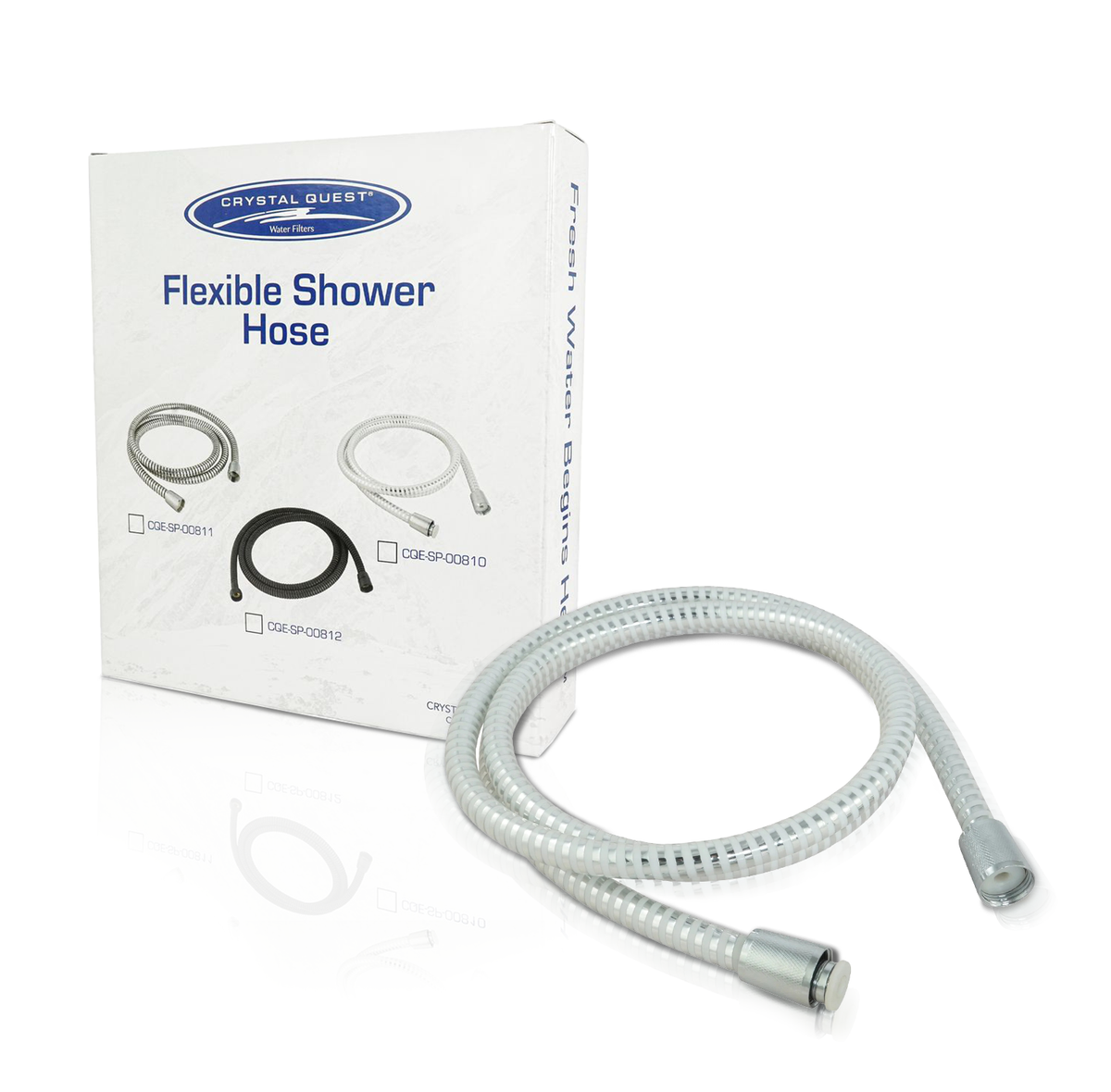 Crystal Quest Metal Shower Hose, Universal 70 in, 1/2" Connection