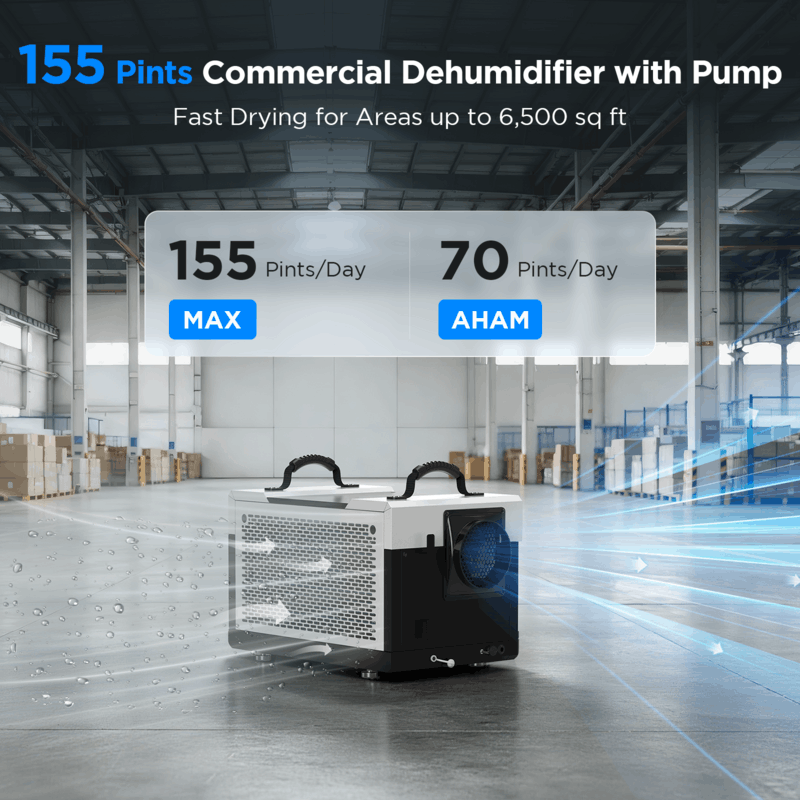 Moiswell Aegis crawl space dehumidifier HP150 - 155-pint capacity