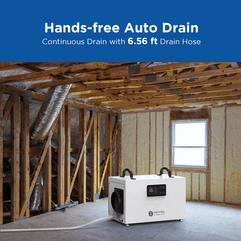 Moiswell Defender commercial crawl space dehumidifier M70 - gravity drainage