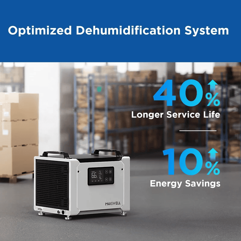 Moiswell Defender commercial basement dehumidifier ME-7 - energy-efficient operation