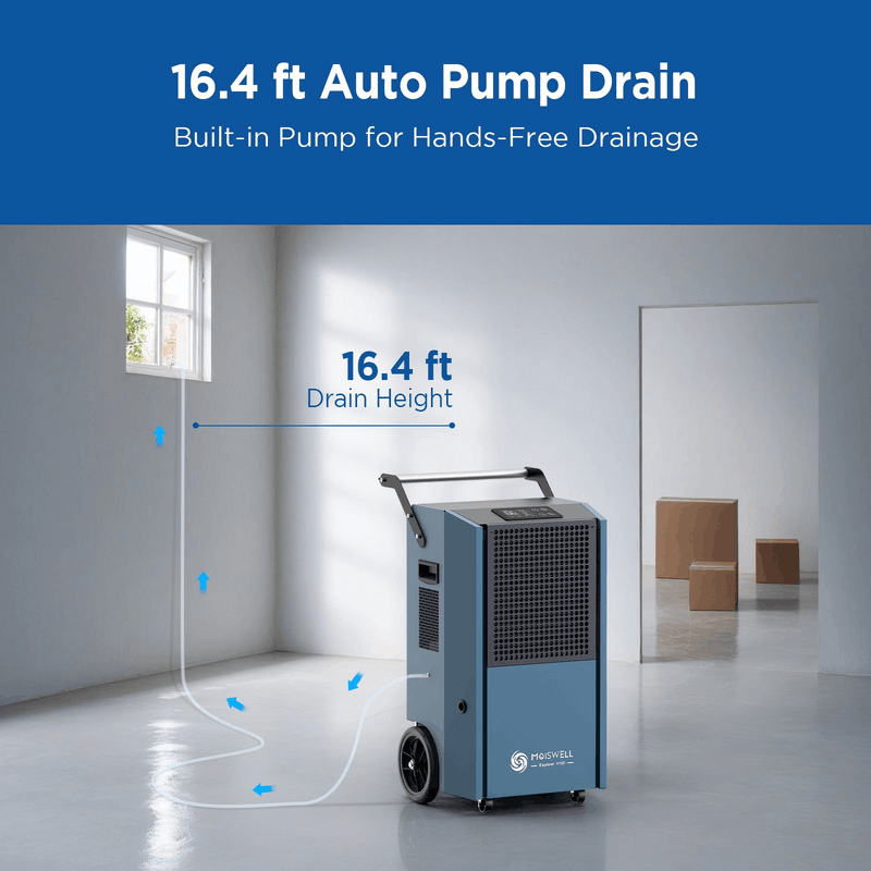 Moiswell Explorer commercial dehumidifier V190 - built-in pump drainage