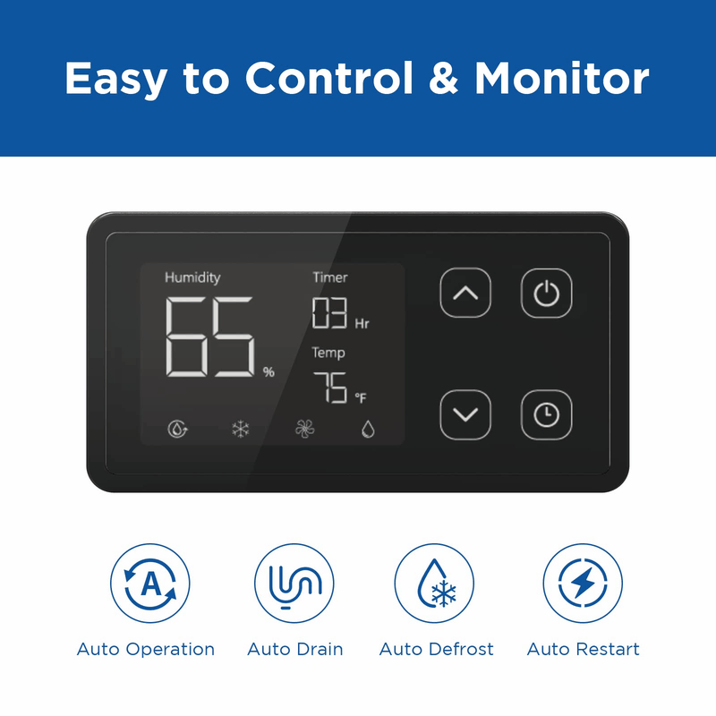 Moiswell Explorer commercial dehumidifier V320 - control panel