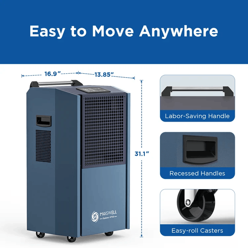 Moiswell Explorer commercial dehumidifier VP190 - easy to move