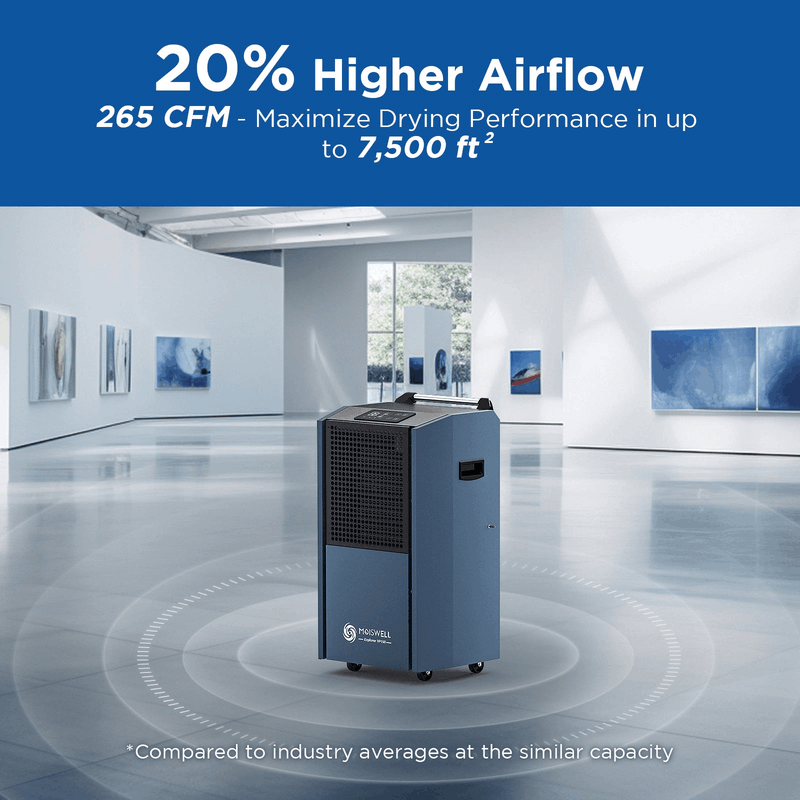 Moiswell Explorer commercial dehumidifier VP190 - 265 CFM airflow