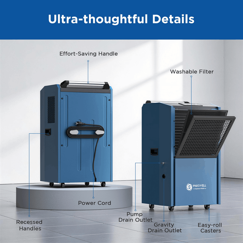 Moiswell Explorer commercial dehumidifier VP320 - component details