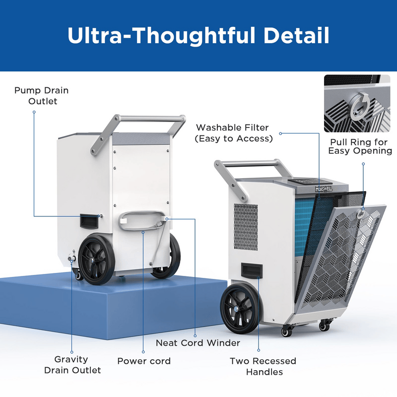 Moiswell Pioneer commercial dehumidifier Pioneer-XI - component details
