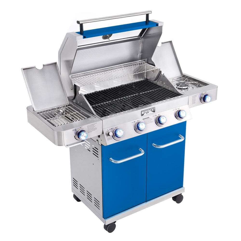 Monument Grills Classic 35633B Series Propane Gas Grill, 4 Burners, Blue