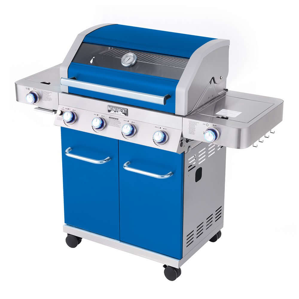 Monument Grills Classic 35633B Series Propane Gas Grill, 4 Burners, Blue