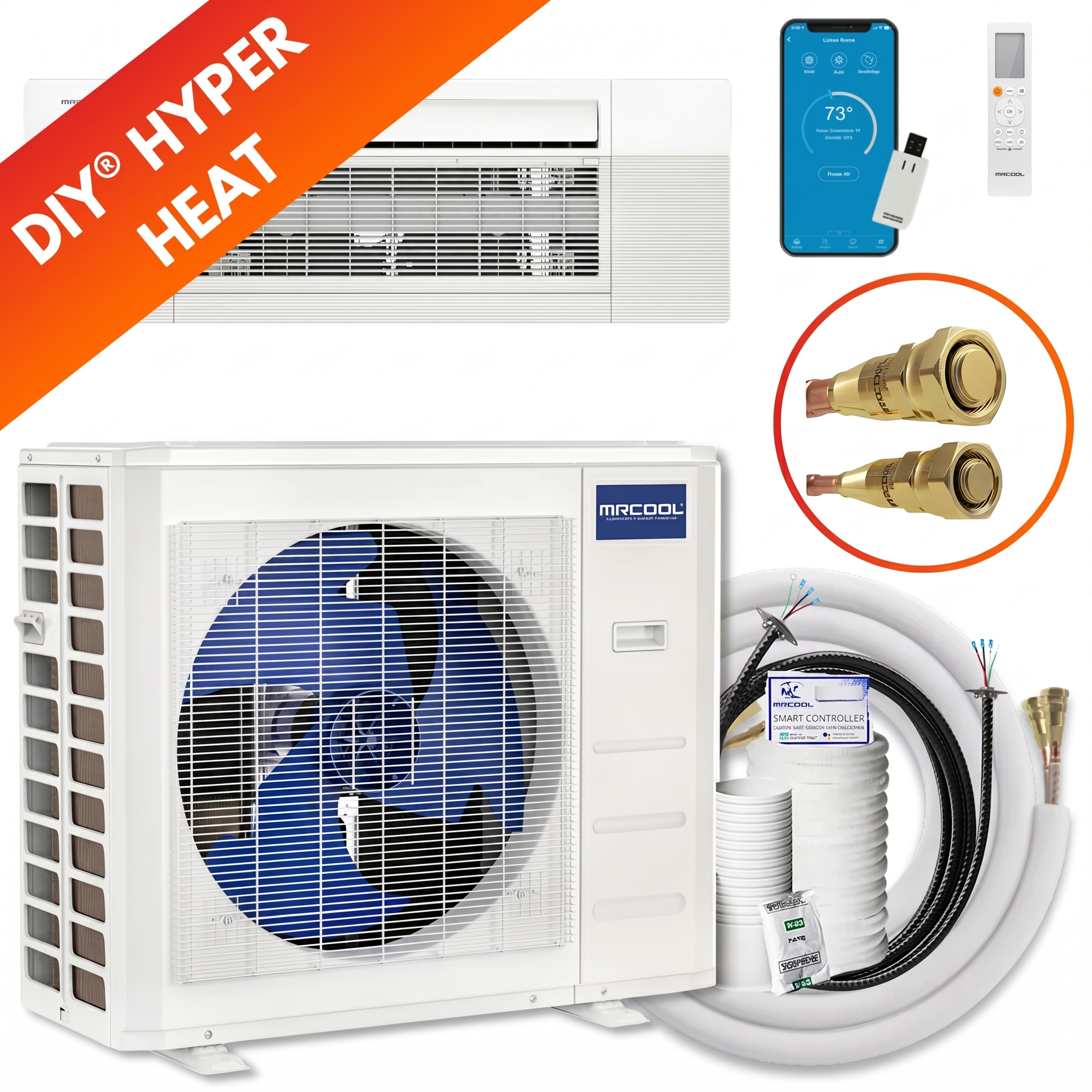 MRCOOL DIY 18,000 BTU 5th Gen Hyper Heat Single Zone Mini Split Ceiling Cassette System - 230V