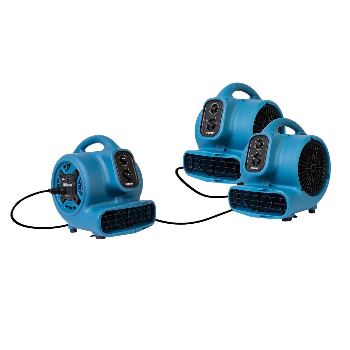 XPOWER compact air mover P-230AT - blue, daisy chain outlets
